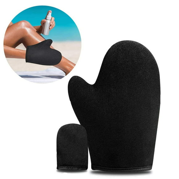 Self Tanning Mitt Applicator Sunless Tanner Glove Reusable Tanning Lotion Applicator Glove for Face and Body Black