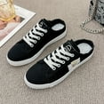 thumbnail image 2 of Mfakffe Womens Slip on Sneakers Summer Non Slip Sneakers Exercise Flat Shoes Casual Backless Canvas Shoes(Black), 2 of 4