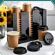 thumbnail image 4 of Dispensador de tazas de café de 3 compartimentos, organizador de vasos de papel, soporte de manga, organizador de vasos desechables, suministro de cafetería, soporte de vasos de papel (negro), 4 of 5