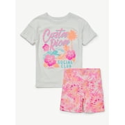 Justice Girls 2-Piece Tee & Bike Short Set, Sizes XS - XLP