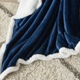 thumbnail image 3 of Nourison Throw Blankets Velvet/Sherpa Throw Navy Decorative Throw Blanket , 50"X60", 3 of 4