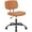 Brown, variant on JOINSUN Comfy Cute Armless Task Chair, Vanity Rolling Swivel with Wheels, PU Leather, White