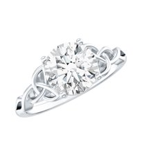 Rosec Jewels Lab Diamond Circle Engagement Ring 2 Carat (Ef-Vs Quality, 8 mm) - Celtic Knot Ring for Women, 14K White Gold, US 9.00