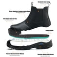thumbnail image 6 of SKIUHS Men's Chelsea Style Steel Toe Work Boots – Waterproof Faux Leather, Oil & Chemical Resistant, Slip & Puncture Proof Industrial Safety Boots, 6 of 8