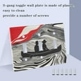 thumbnail image 3 of Yayeee Toggle Light Switch Wall Plate 2-Gang 4.56"x4.48" Decorative Outlet Cover, Black Illusionary Boat, 3 of 7