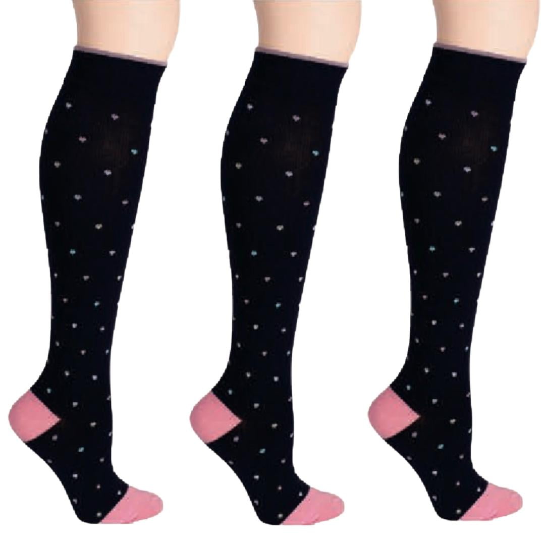 3 PAIRS WOMEN’S DR. MOTION EVERYDAY COMPRESSION KNEE HIGH SOCKS SIZE 9 ...