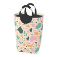 thumbnail image 1 of DouZhe 50L Rectangular Laundry Basket, Modern Colorful Terrazzo Pink Prints Waterproof Foldable Laundry Hamper with Aluminum Handles, 1 of 6