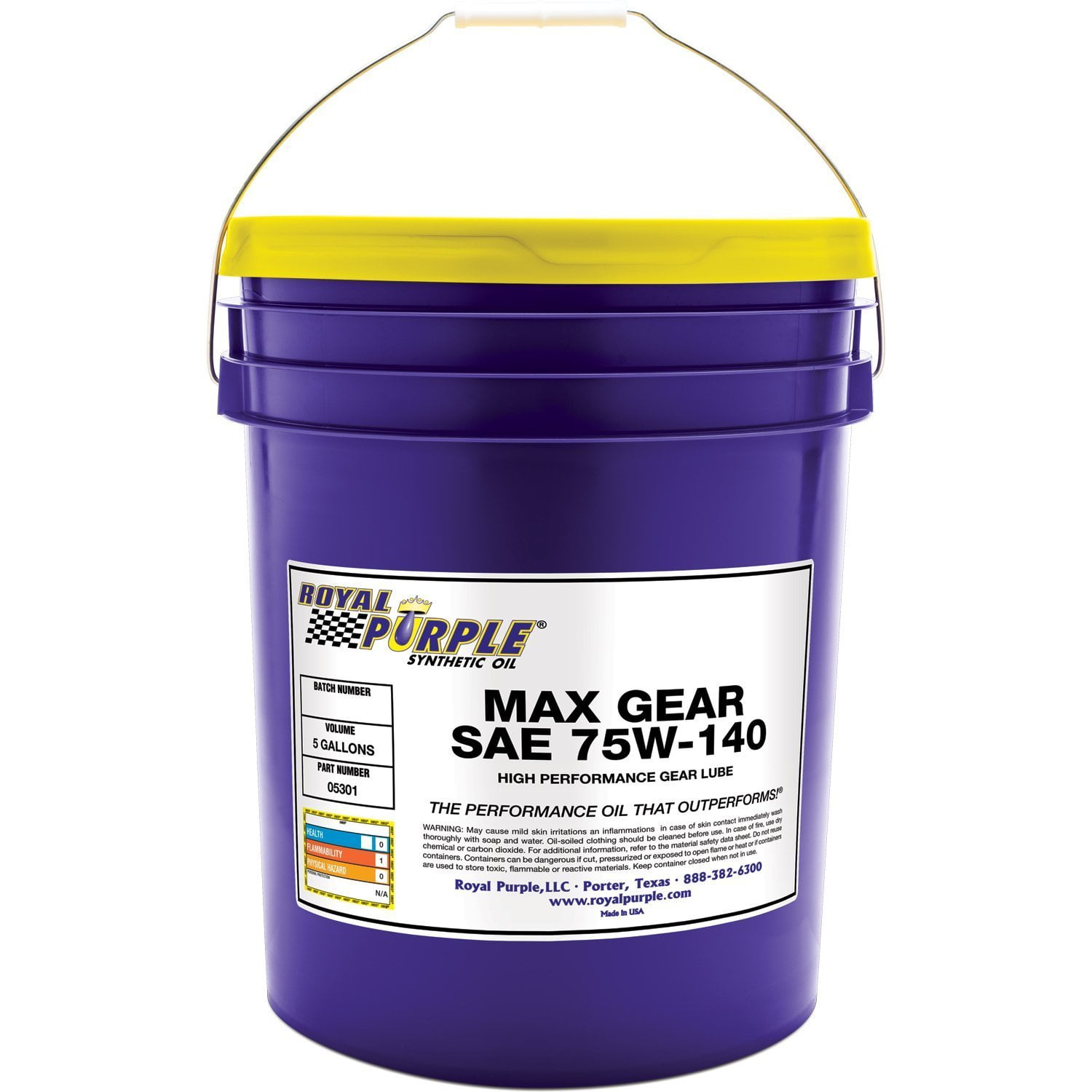 Royal Purple 05301 Gear Oil Max Gear Single; 5 Gallon Pail; 75W-140