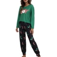 thumbnail image 2 of Diconna Ensemble de Pyjama de Noël pour Femmes 2 Pcs Chemise à Manches Longues Col Rond et Pantalon Taille Élastique Ensemble de Pyjama, 2 of 8