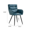 thumbnail image 5 of Set of 2 Office Chairs, Modern PU Leather Upholstered Side Chairs Armchairs with Tufted Backrest and Metal Legs , Comfy Accent Chairs Dining Chairs for Dinner Room, Living Room, Restaurant, Blue, 5 of 7
