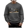 thumbnail image 3 of Sweaters for Men Comfort Wash Sweatshirt Cow Sweatshirt Men Athletic Tops Thick Sweatshirts for Cute Fall Halloween Men's Fall And Winter Hoodless Gray M, 3 of 6