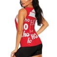 thumbnail image 3 of Fotbe Saying Ho Ho Ho Blusas Sin Mangas para Mujer – Estilo Casual, Corte Suelto, Slim-Fit, Cuello Redondo Deportivo, Tops de Verano para Gimnasio y Yoga-X-Large, 3 of 7