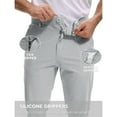 thumbnail image 5 of Sakmal Khaki Pants for Men Dress Golf Straight Leg Slacks Silver Regular Chino Pants Men L, 5 of 9