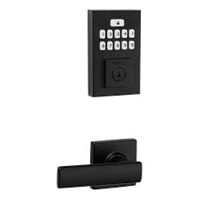 Weiser SmartCode x Breton Door Handle and Keyless Entry Door Lock/Deadbolt Combo in Matte Black