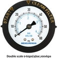 thumbnail image 3 of MEASUREMAN 2" Dry and Utility Pressure Gauge, Start and Clean Filter Pressure Gauge, Swimming Pool Filter Pressure Gauge, Spa, Aquarium, Water Pressure Gauge, 1/4"NPT Center Back Mount 0-60Psi/bar, 3 of 6