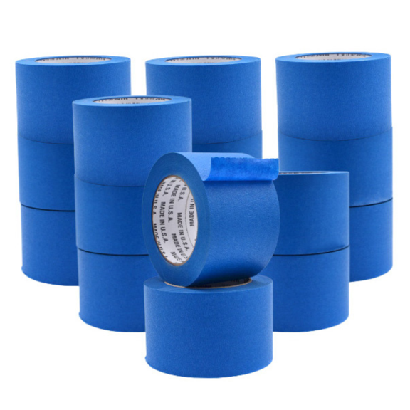 WOD Tape Blue Painters Tape 2.83 in x yd. Made in USA, 16 Pack