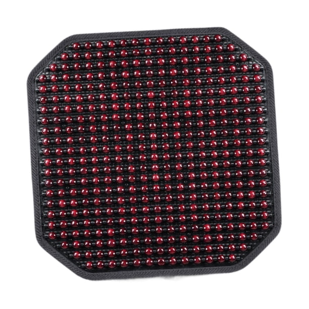 Funda de asiento de verano con masaje y cojín refrescante, asiento robusto de cuentas de madera cuadradas. Rojo