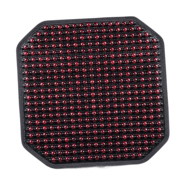 Funda de asiento de masaje de verano con almohadilla refrescante de 42 cm x 42 cm, transpirable, con cuentas de madera. Rojo