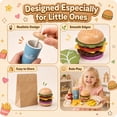 thumbnail image 5 of WonderStone Wooden Play Food Set for Kids, Pretend Hamburger Toy Set with Menu & Tray, Play Kitchen Food for Toddlers 3+, Gift for Girls and Boys, 5 of 8
