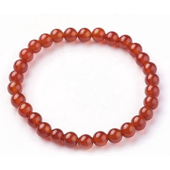 1Pc Natural Carnelian Beads Stretch Bracelets 1-7/8 inch~2-1/8 inch(4.9~5.3cm) Beads 6~7mm Mixed Color