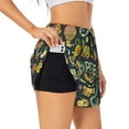 thumbnail image 2 of Disketp Colorful Hippie Print Women's Shorts Workout Shorts for Athletic Gym Running Shorts with Phone Pockets Large, 2 of 8