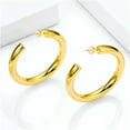 thumbnail image 2 of TURANDOSS Gold Hoop Earrings for Women 14K Gold Plated Lightweight Chunky Open Hoops, 2 of 5