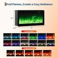 thumbnail image 2 of 36" Electric Fireplace & 70" TV Stand, 12 Colors LED Lights Flame, 1500W Tv Stand with Fireplace, 2 of 8