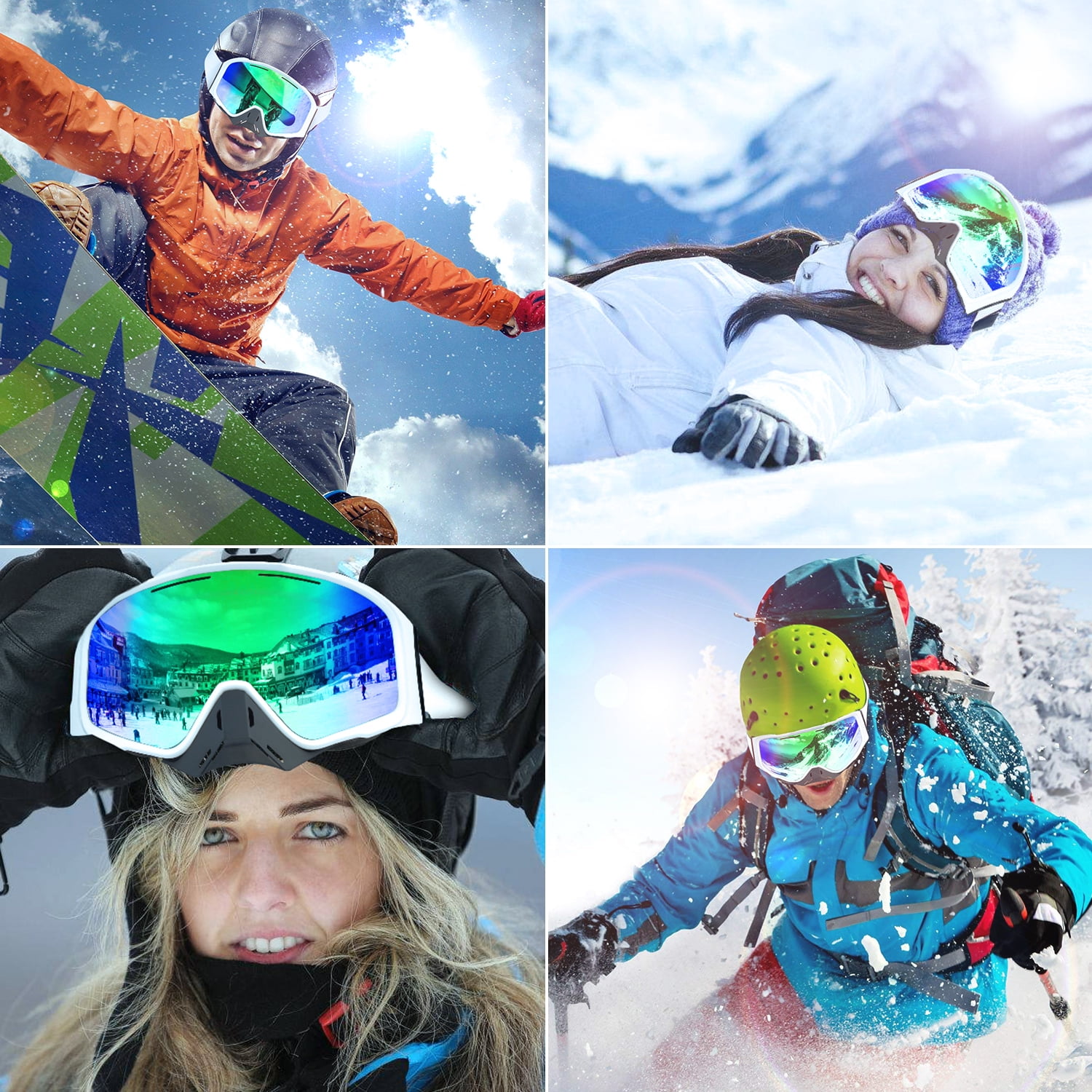 Bangcool Ski Goggles Magnet Creative Snow Snowboard Goggles with Detachable Nose Guard Walmart