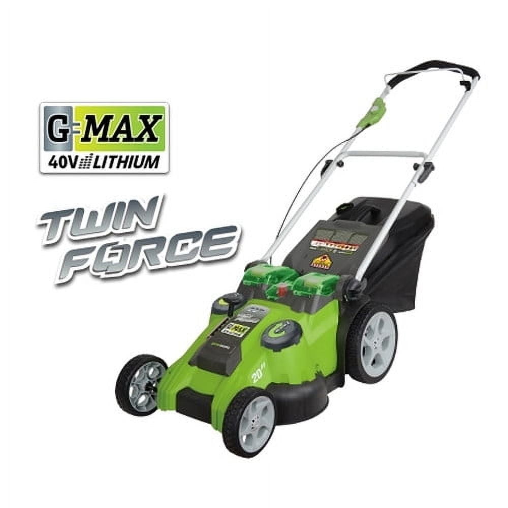 Greenworks Lawn Mower G-Max 20" 4 Amps 40 V Battery All Wheel Drive Walk-Behind Mowers, Brushless Motor