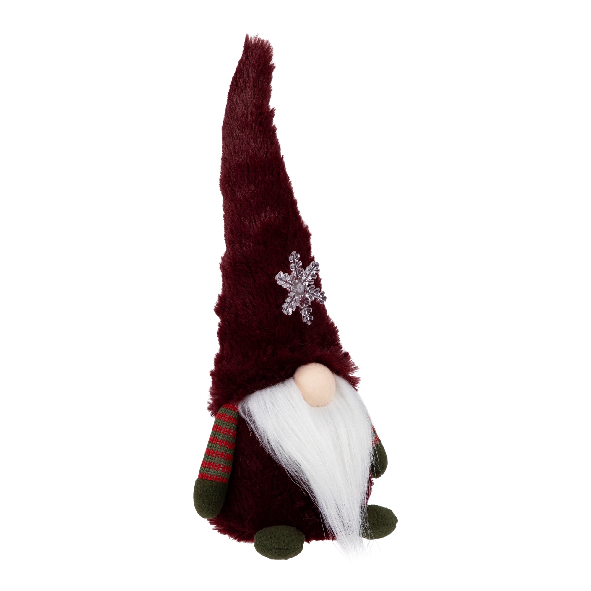 Northlight LED Lighted Gnome with Snowflake Christmas Figure - 13" - Burgundy Red