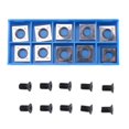 thumbnail image 1 of 10 Piezas Inserto de Corte de Carburo Recto Cuadrado de 14 Mm con 10 Piezas de Tornillos M610Mm para Trabajar en Madera Espiral / Cabeza de Corte de Cepilladora Helicoidal, 1 of 1
