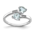 thumbnail image 6 of 925 Sterling Silver Rhodium Aquamarine and Diamond Heart Ring Size 8, 6 of 6