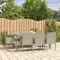 thumbnail image 1 of vidaXL 9 Piece Garden Dining Set with Cushions Grey Poly Rattan, 1 of 5