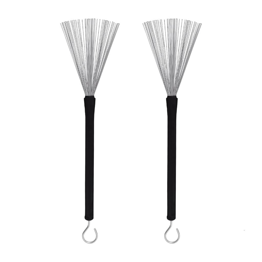 Yihuala 7pieces Drumsticks Set Include Drumsticks Steel Wire Brushes Stick and Bag Retractable