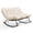 Beige-Two Person, variant on Oversized Outdoor Rocking Chair with Thick Cushion, Wicker Papasan Rocking Chair for Patio Garden, Heavy Duty Metal Frame 450 lbs Capacity, Reading Lounge Chair for Indoor Outdoor