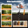 thumbnail image 4 of 52cc Post Hole Digger Gas Powered Earth Digger with 4 Auger Drill Bits 4" 6" 8" 12" + 3 Extension Rods 8" 12" 20'', Auger Post Hole Digger for Farm Garden Plant, Orange Garden Auger, 4 of 8