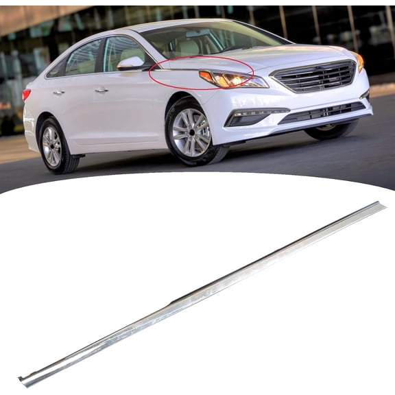 EPOTOOR Car Molding Chrome Trim Front Right Replacement for 2015-2017 Sonata 87772-C1000
