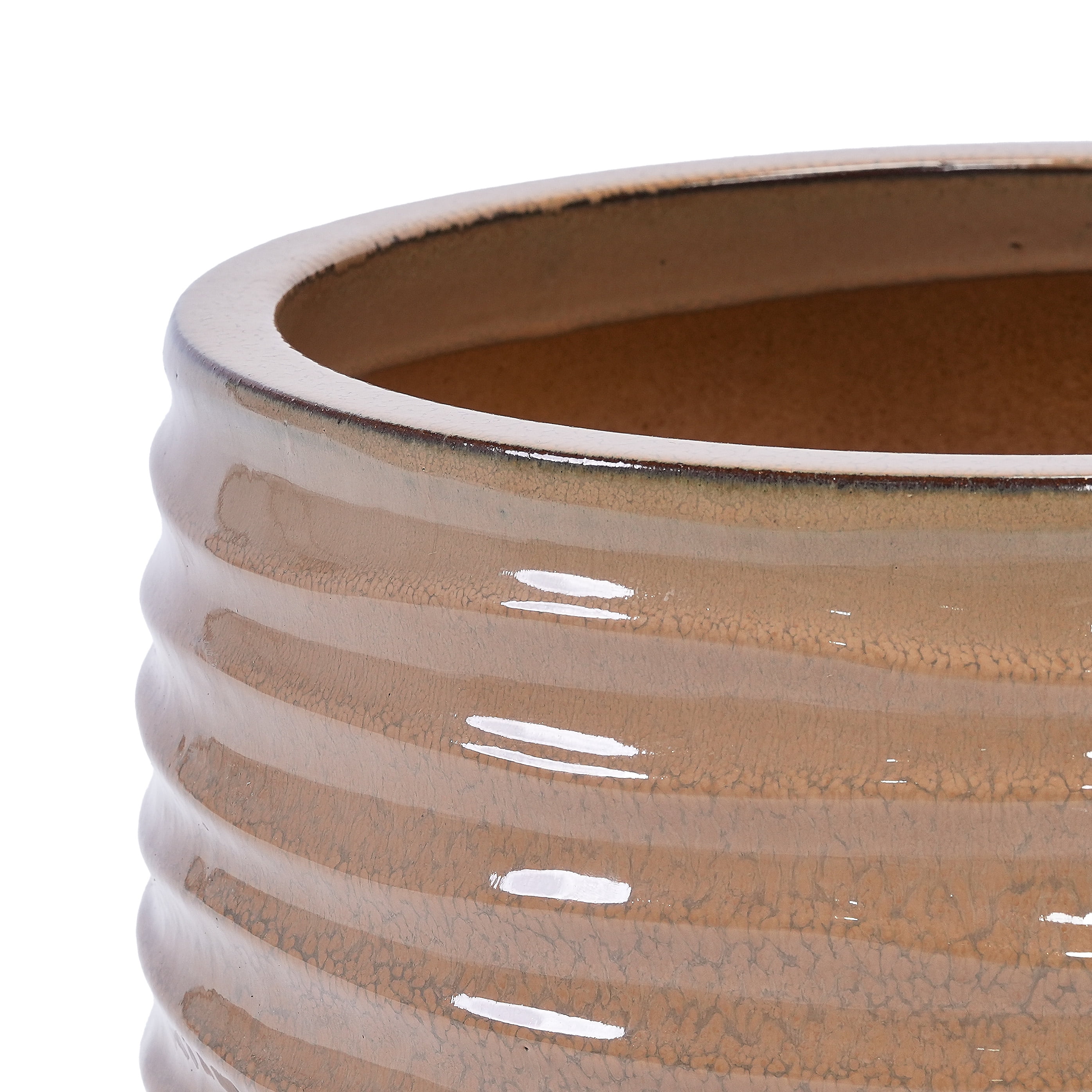 MAYEERTY 3 Pack Ceramic Plant Pots, Planter for Indoor Outdoor Patio, Garden, Antique Bronze