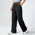 thumbnail image 6 of High Waisted Wide Leg Quick Dry Trousers Women Lightweight Relaxed Fit Daily Yoga Pants with Pockets, 6 of 6