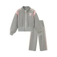 thumbnail image 3 of JIANJIA Toddler Girls Outfit Sets Autumn Winter Sports Zipper Stand Up Collar Tops With Pants Splicing Hoodie Fashion Holiday Wear, 3 of 8