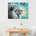 thumbnail image 2 of Nawypu  Colorful Lion Wall Art Lion And Butterfly Canvas Wall Art Gray White Lion And Colorful Butterfly Pictures Wall Decor, 2 of 4