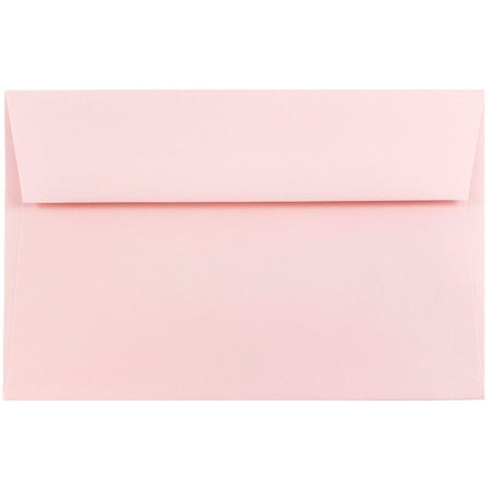 JAM Paper A9 Booklet Envelopes, 5 3/4 x 8 3/4, Baby Pink, 25 per Pack