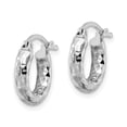 thumbnail image 2 of 925 Sterling Silver Rhodium Plated Diamond Cut Women's 3mm Tube Hoop Earrings | 20mm, 2 of 4
