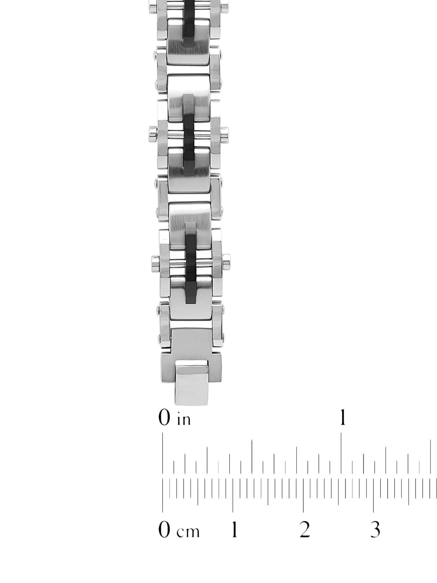 Mens Two-Tone Stainless Steel Riveted Link Bracelet