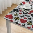 thumbnail image 4 of HAOXIT Decorative Elastic Edged Polyester Fitted Table Cover, Indoor Outdoor Square Fitted Tablecloth,Poker Cards Advertising Holidays Getaways Print Fitted Table Pad, Fit Square Table White, 4 of 7