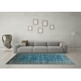 thumbnail image 3 of Ahgly Company Indoor Round Oriental Light Blue Industrial Area Rugs, 4' Round, 3 of 4