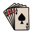 thumbnail image 1 of Poker Dead Mans Hand Patch Ace Eight Gamble Cards Embroidered Iron On Applique, 1 of 3