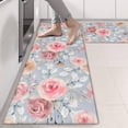 thumbnail image 2 of Kitchen Rugs Sets Of 2,Pioneer Flower Floral Print Pattern Anti Fatigue Kitchen Mat Rugs Non Slip Washable,Decorative Kitchen Floor Mats for Kitchen,Sink,Laundry,17"X47", 2 of 5
