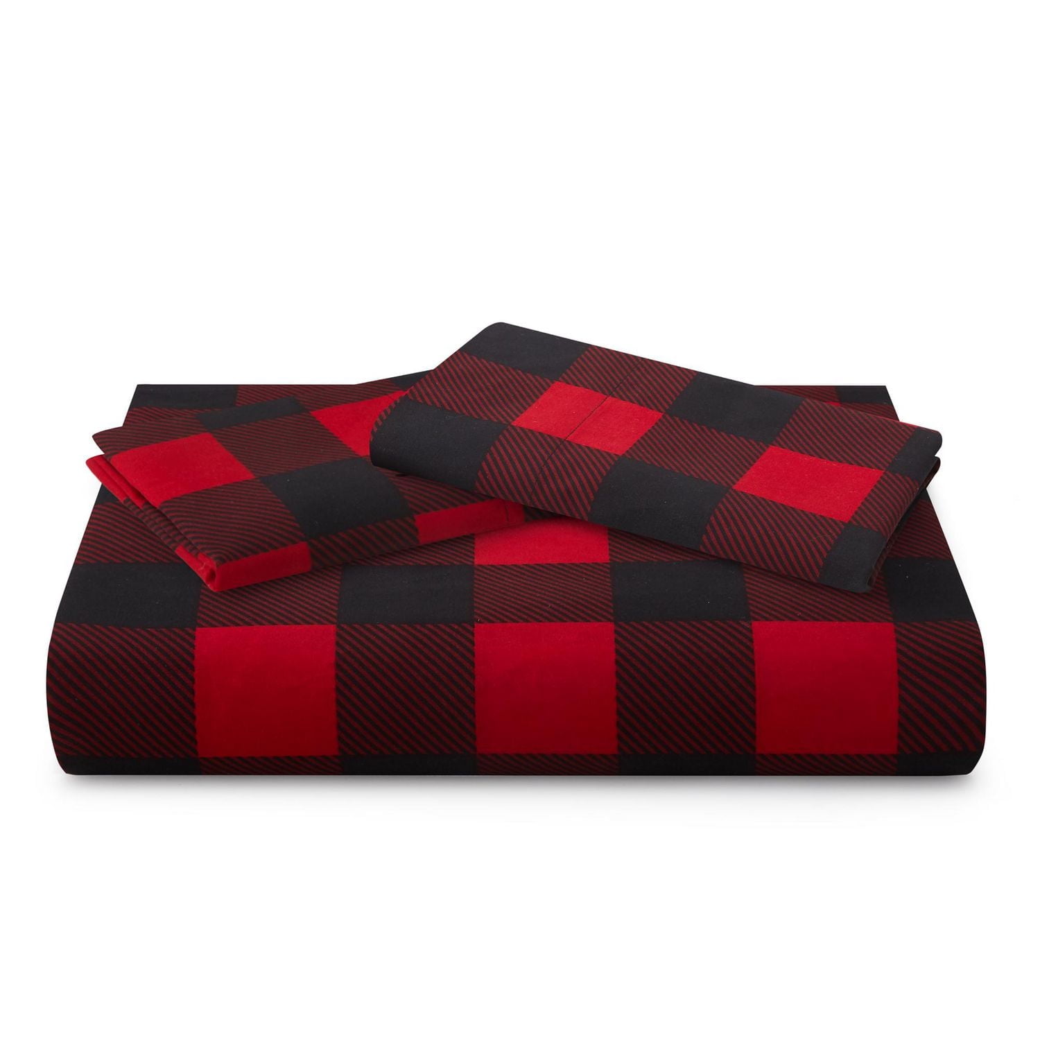 Marina Decoration Ultra Soft Silky Rich Printed Rayon from Bamboo All Season Duvet Cover Fitted Sheet Ensemble Bedding Set with Zipper and Corner Tie, Red Black Plaid Pattern
