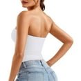 thumbnail image 3 of Hiiyo Women's Strapless Bandeau Sexy Tube Top Solid Slim Fit Strapless Top, Sizes M, 3 of 5